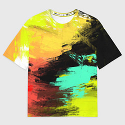 Мужская футболка оверсайз Яркий красочный гранж