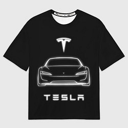 Футболка оверсайз мужская Tesla white light, цвет: 3D-принт