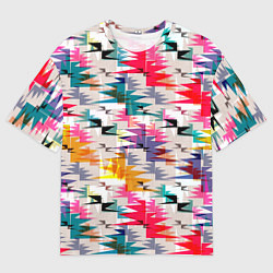 Мужская футболка оверсайз Многоцветный абстрактный геометрический