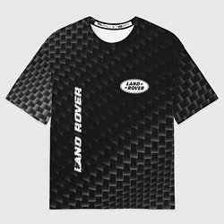 Мужская футболка оверсайз Land Rover карбоновый фон