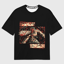 Футболка оверсайз мужская Взгляды Макимы и Пауэр - Человек бензопила, цвет: 3D-принт