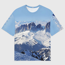 Футболка оверсайз мужская Гряда снежных вершин, цвет: 3D-принт