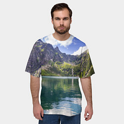 Футболка оверсайз мужская Прозрачное горное озеро, цвет: 3D-принт — фото 2