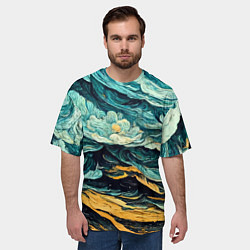 Футболка оверсайз мужская Пейзаж в стиле Ван Гога, цвет: 3D-принт — фото 2