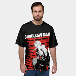 Футболка оверсайз мужская Chainsaw - Макима, цвет: 3D-принт — фото 2