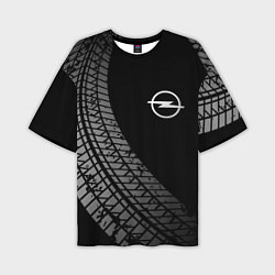 Мужская футболка оверсайз Opel tire tracks