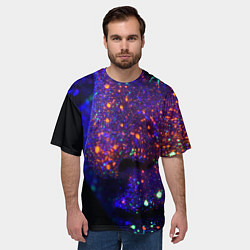Футболка оверсайз мужская Силуэт лица из мазков красок, цвет: 3D-принт — фото 2