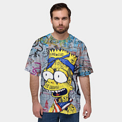 Футболка оверсайз мужская Кульный Барт Симпсон весь в тату - Hype, цвет: 3D-принт — фото 2