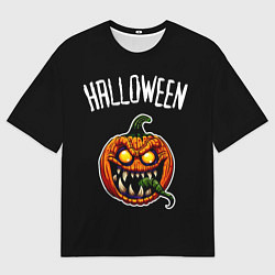 Футболка оверсайз мужская Halloween - светильник Джека, цвет: 3D-принт