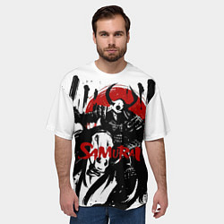 Футболка оверсайз мужская Самурай На Лошади, цвет: 3D-принт — фото 2