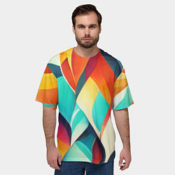 Футболка оверсайз мужская Красивые многоцветные узоры, цвет: 3D-принт — фото 2