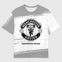 Футболка оверсайз мужская Manchester United sport на светлом фоне, цвет: 3D-принт