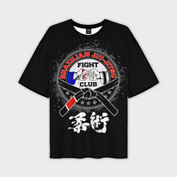 Мужская футболка оверсайз Jiujitsu brazilian splashes logo