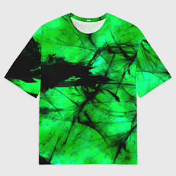 Мужская футболка оверсайз Зеленый фантом