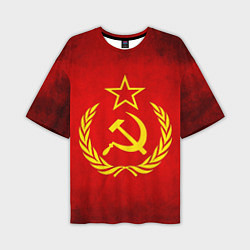 Футболка оверсайз мужская СССР - старый флаг, цвет: 3D-принт