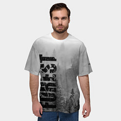 Футболка оверсайз мужская Gray Forest, цвет: 3D-принт — фото 2