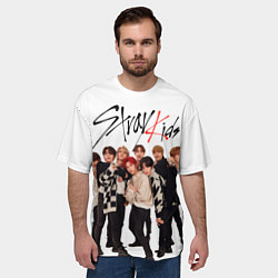 Футболка оверсайз мужская Stray Kids white background, цвет: 3D-принт — фото 2
