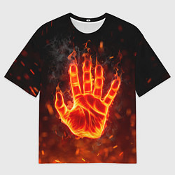 Футболка оверсайз мужская Рука в огне, цвет: 3D-принт