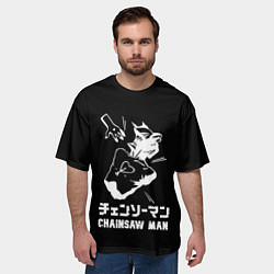 Футболка оверсайз мужская Человек-бензопила Дэндзи повержен, цвет: 3D-принт — фото 2