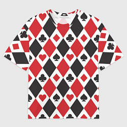 Мужская футболка оверсайз Фон из карточных мастей