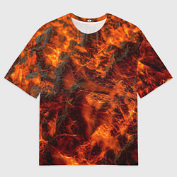 Мужская футболка оверсайз Огенная лава