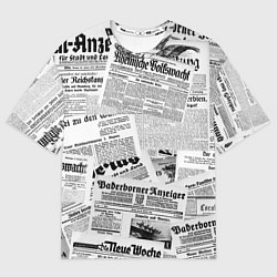 Футболка оверсайз мужская Газетный коллаж, цвет: 3D-принт