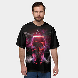 Футболка оверсайз мужская Неоновый пришелец, цвет: 3D-принт — фото 2