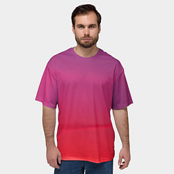 Футболка оверсайз мужская Красное небо, цвет: 3D-принт — фото 2