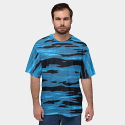 Футболка оверсайз мужская Волны Камуфляж, цвет: 3D-принт — фото 2