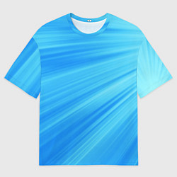 Футболка оверсайз мужская Бирюзовые солнечные лучи, цвет: 3D-принт