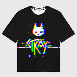 Футболка оверсайз мужская Stray glitch logo, цвет: 3D-принт
