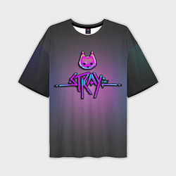 Футболка оверсайз мужская Stray logo neon, цвет: 3D-принт