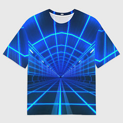 Мужская футболка оверсайз Неоновый туннель