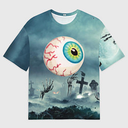 Футболка оверсайз мужская Глаз - хэллоуин, цвет: 3D-принт
