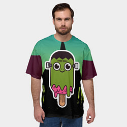 Футболка оверсайз мужская Мороженое - зомби, цвет: 3D-принт — фото 2