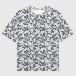 Футболка оверсайз мужская Камуфляж М-21 серый, цвет: 3D-принт