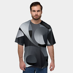 Футболка оверсайз мужская Спирали абстракция, цвет: 3D-принт — фото 2