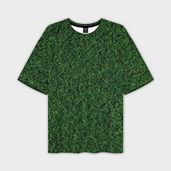 Футболка оверсайз мужская Зеленая камуфляжная трава, цвет: 3D-принт