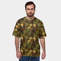 Футболка оверсайз мужская Камуфляж осень плетёный, цвет: 3D-принт — фото 2