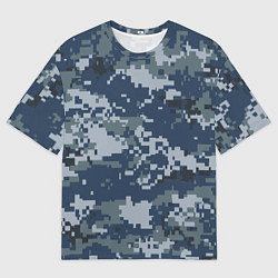 Мужская футболка оверсайз Камуфляж Росгвардия цифра