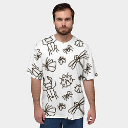 Футболка оверсайз мужская Bugs pattern, цвет: 3D-принт — фото 2