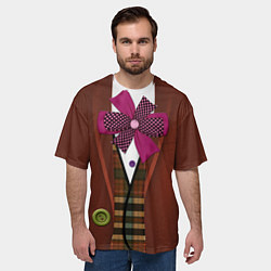 Футболка оверсайз мужская Шляпник костюм Верх, цвет: 3D-принт — фото 2