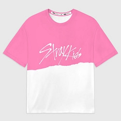 Футболка оверсайз мужская Stray Kids pink and white, цвет: 3D-принт