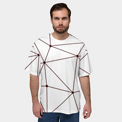 Футболка оверсайз мужская Геометрические линии на белом фоне, цвет: 3D-принт — фото 2