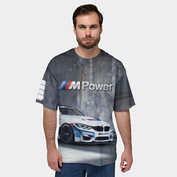 Футболка оверсайз мужская BMW M4 GT4 - racing team - motorsport, цвет: 3D-принт — фото 2
