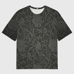 Мужская футболка оверсайз The dark flowers