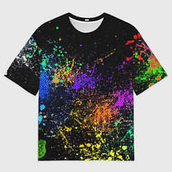 Футболка оверсайз мужская Абстрактные брызги краски, цвет: 3D-принт