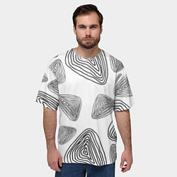Футболка оверсайз мужская Чёрные отпечатки древности, цвет: 3D-принт — фото 2
