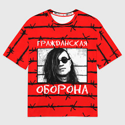 Футболка оверсайз мужская Егор Летов - Гражданская Оборона, цвет: 3D-принт