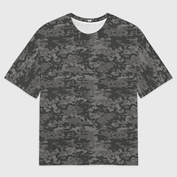 Мужская футболка оверсайз Камуфляж AOR-2 серый пиксель